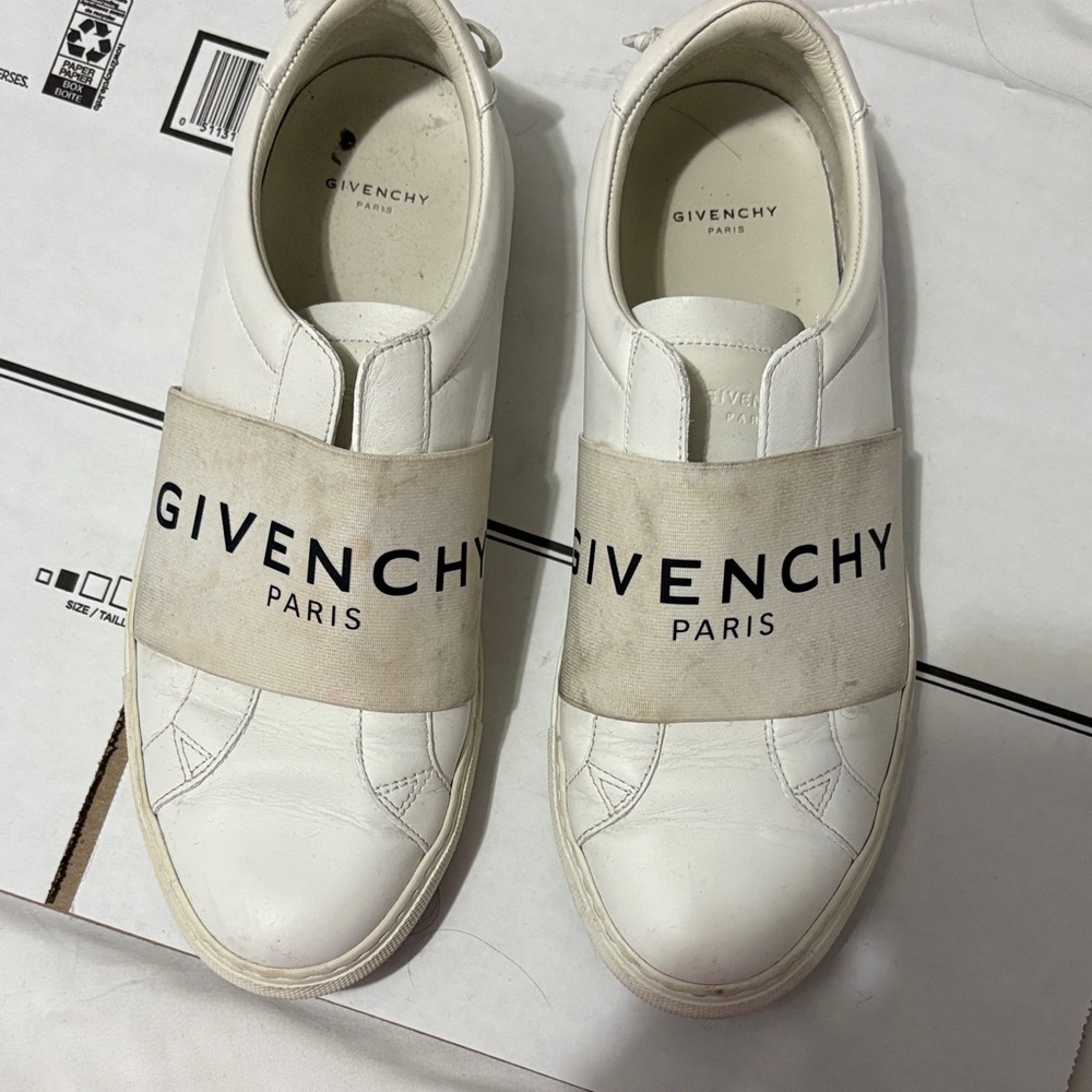 Givenchy White Sneakers with Beige Band